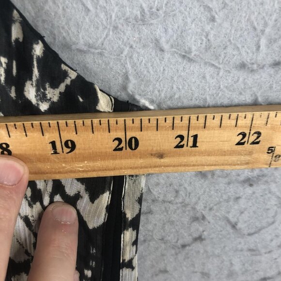 Vince Dress Womens 14 Black White Silk Sleeveless Shift Sheath Patterned Midi - Picture 3 of 14